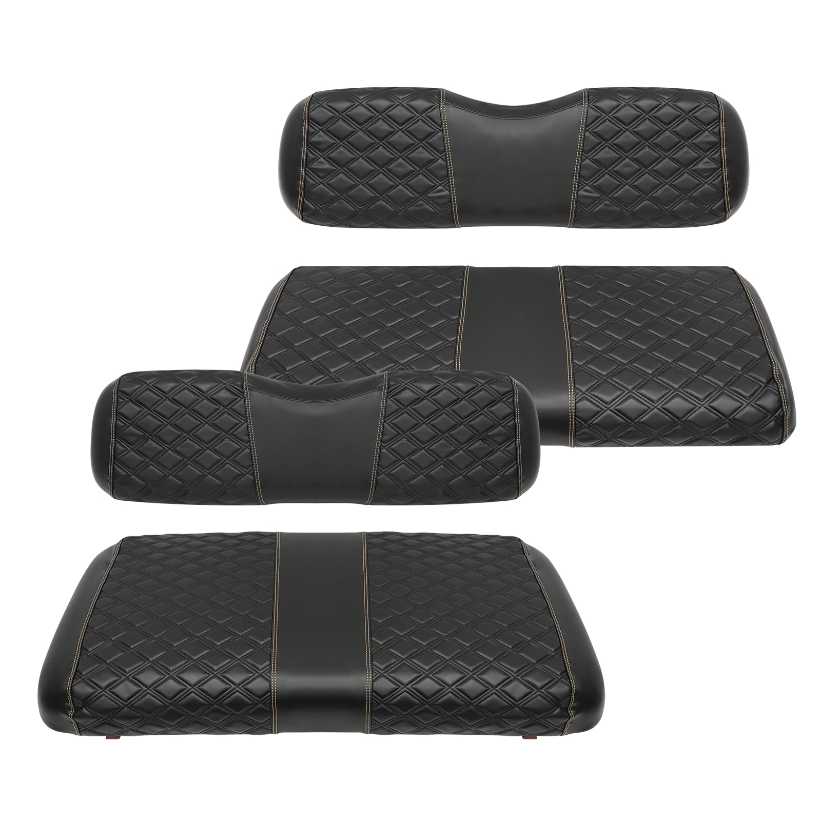 SAMXOMAP front seat covers on EZGO TXT showing clean upgrade and protection