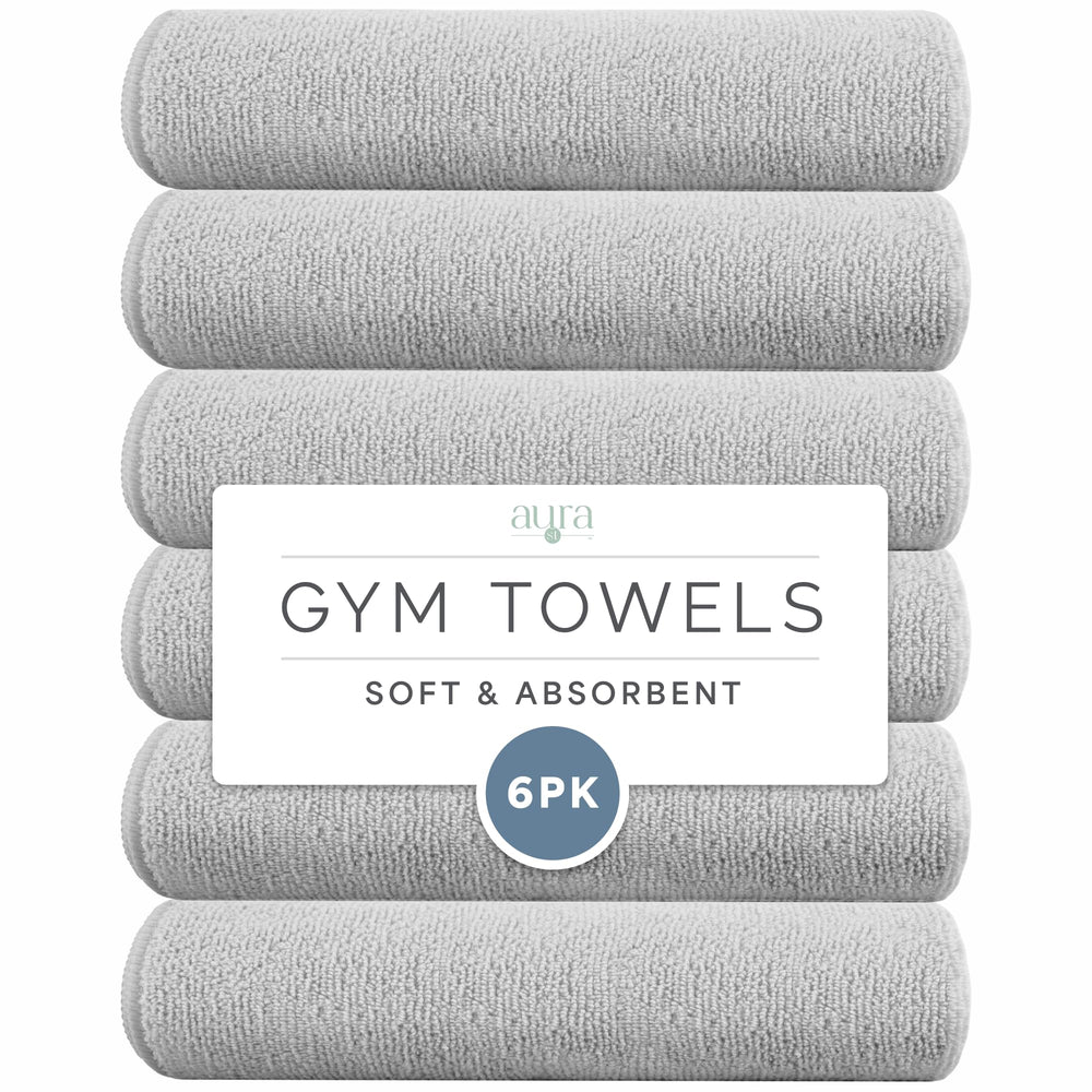 S&T INC. front packaging showing six light grey towels and convenience benefit