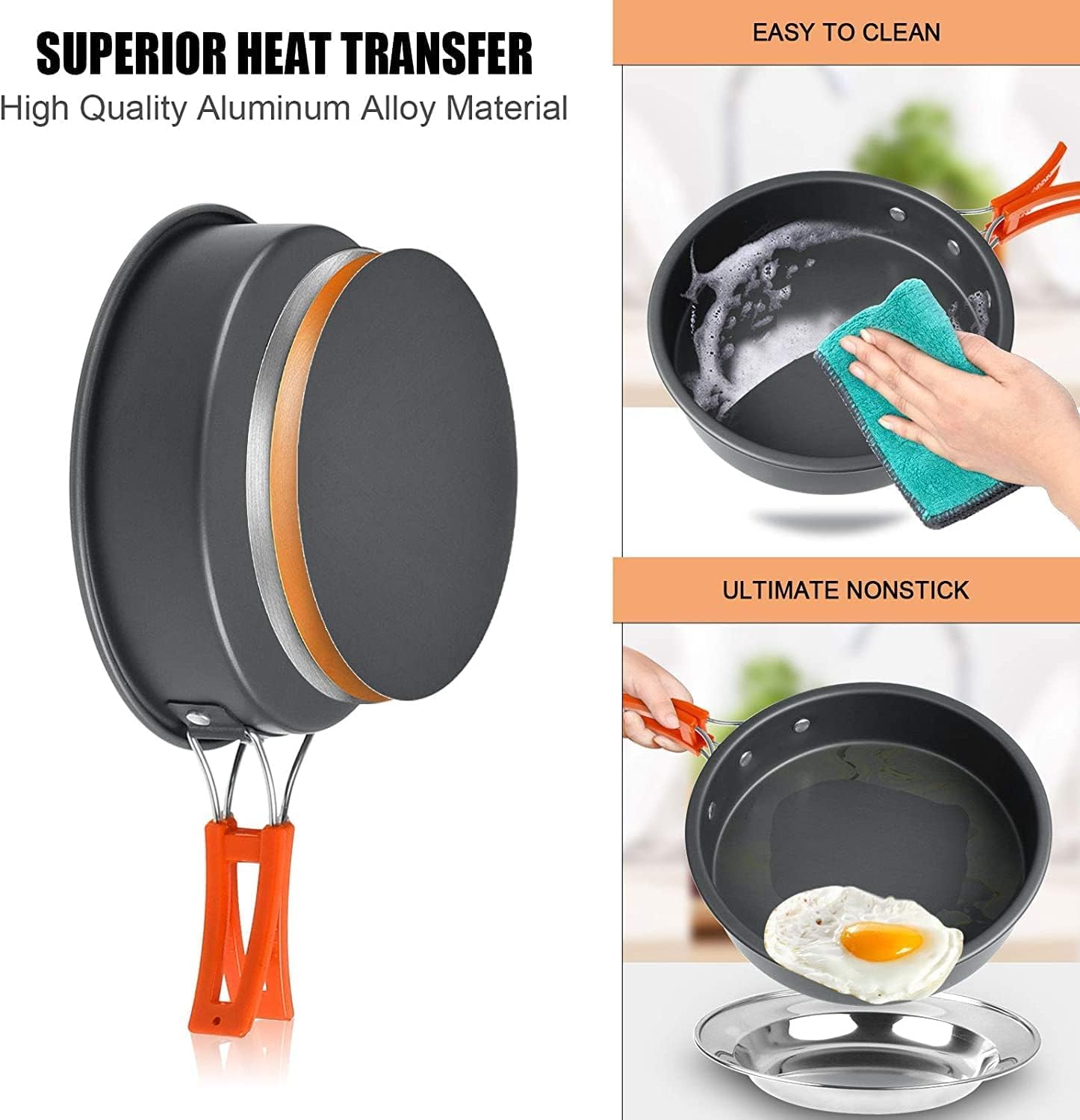 sanheshun frying pan close-up showing non-stick surface benefit