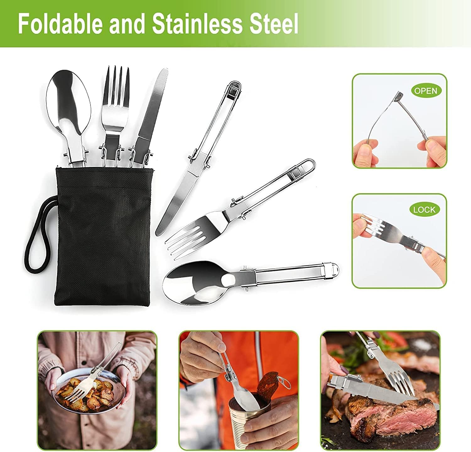 sanheshun stainless plates and utensils arranged for easy serving