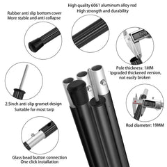SANLIKE anti-slip plastic foot detail on pole base, prevents sinking and slipping