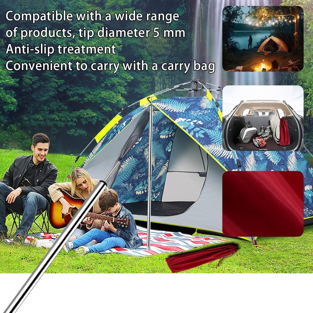 SANLIKE tarp poles used at beach showing shelter and easy setup benefit