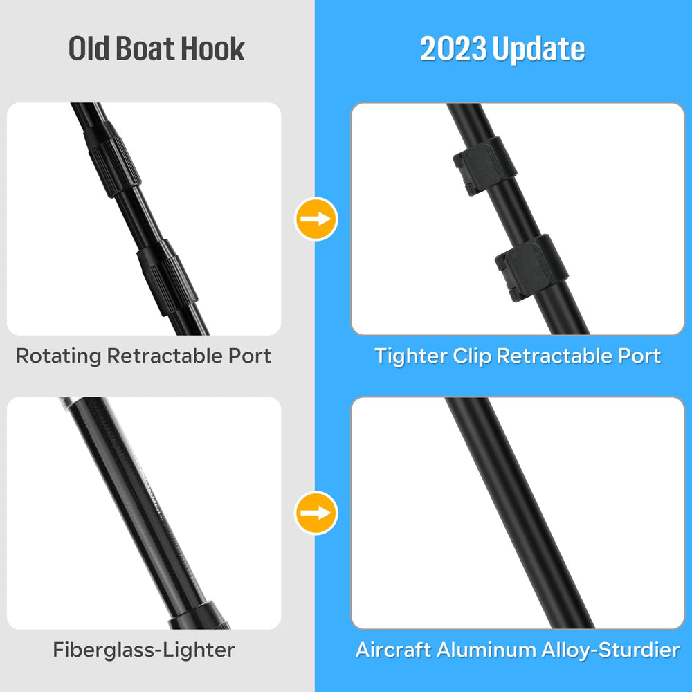 SANLIKE collapsed boat hook fitting into a narrow storage compartment for space saving