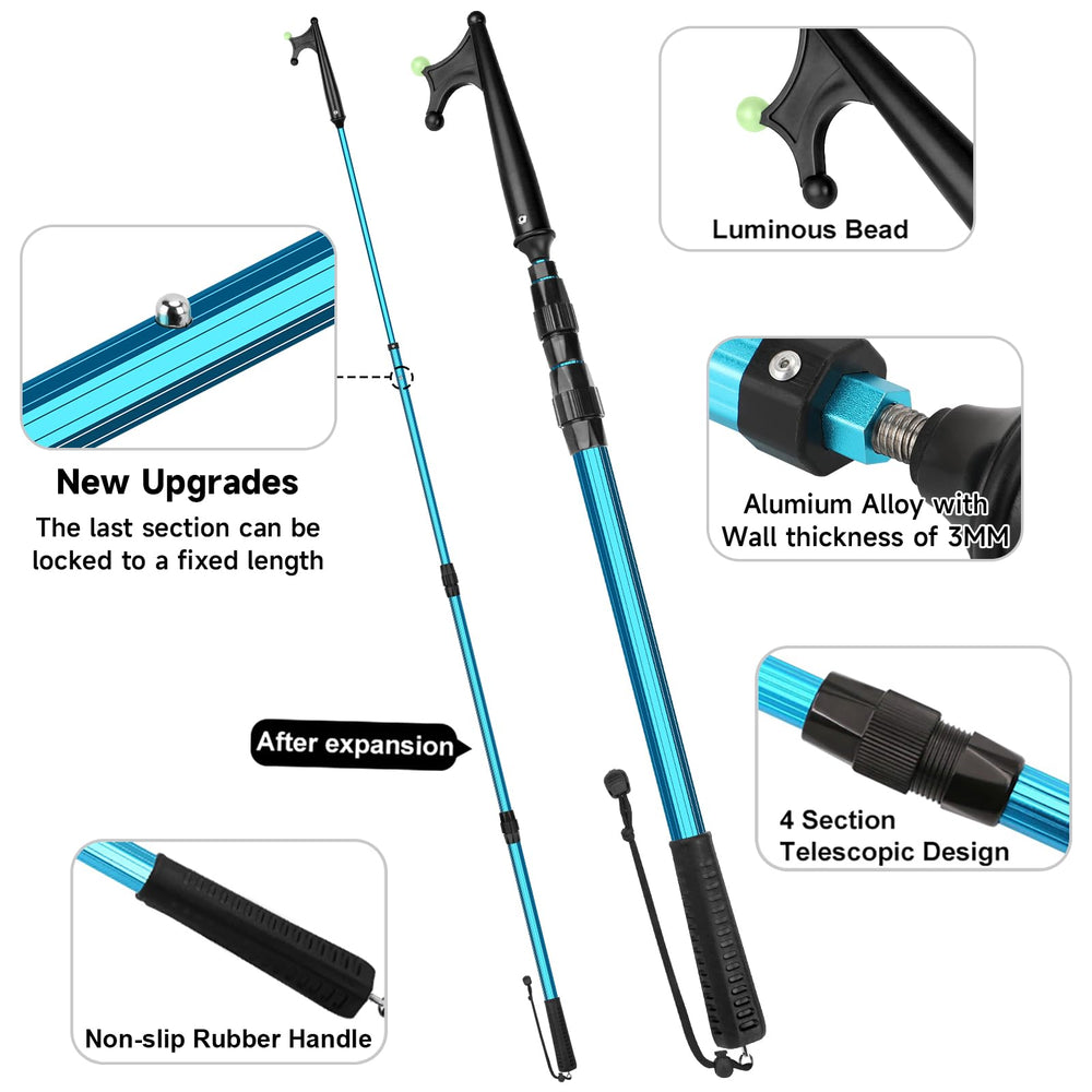 SANLIKE boat hook collapsed for storage showing compact convenience benefit