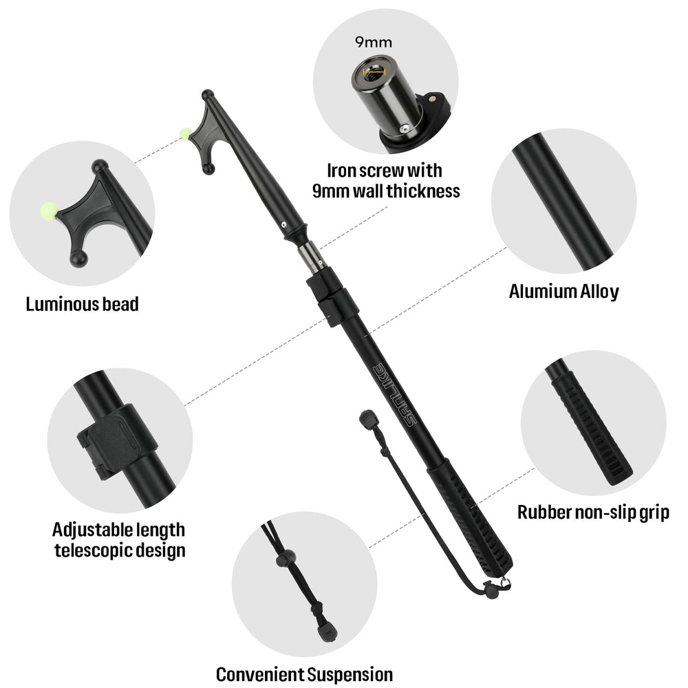 SANLIKE fully extended telescopic boat hook demonstrating maximum reach for docking