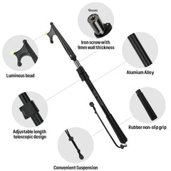 SANLIKE fully extended telescopic boat hook demonstrating maximum reach for docking