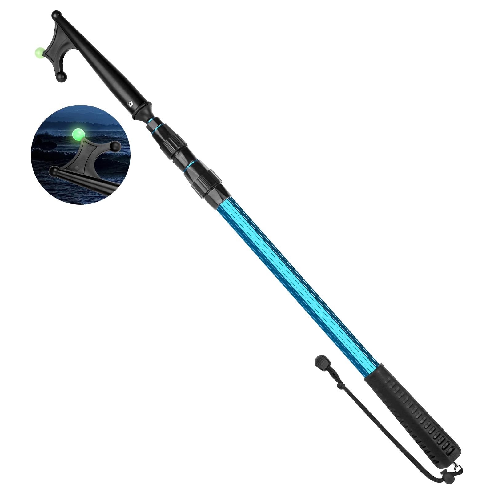 SANLIKE boat hook front view showing compact portable design benefit
