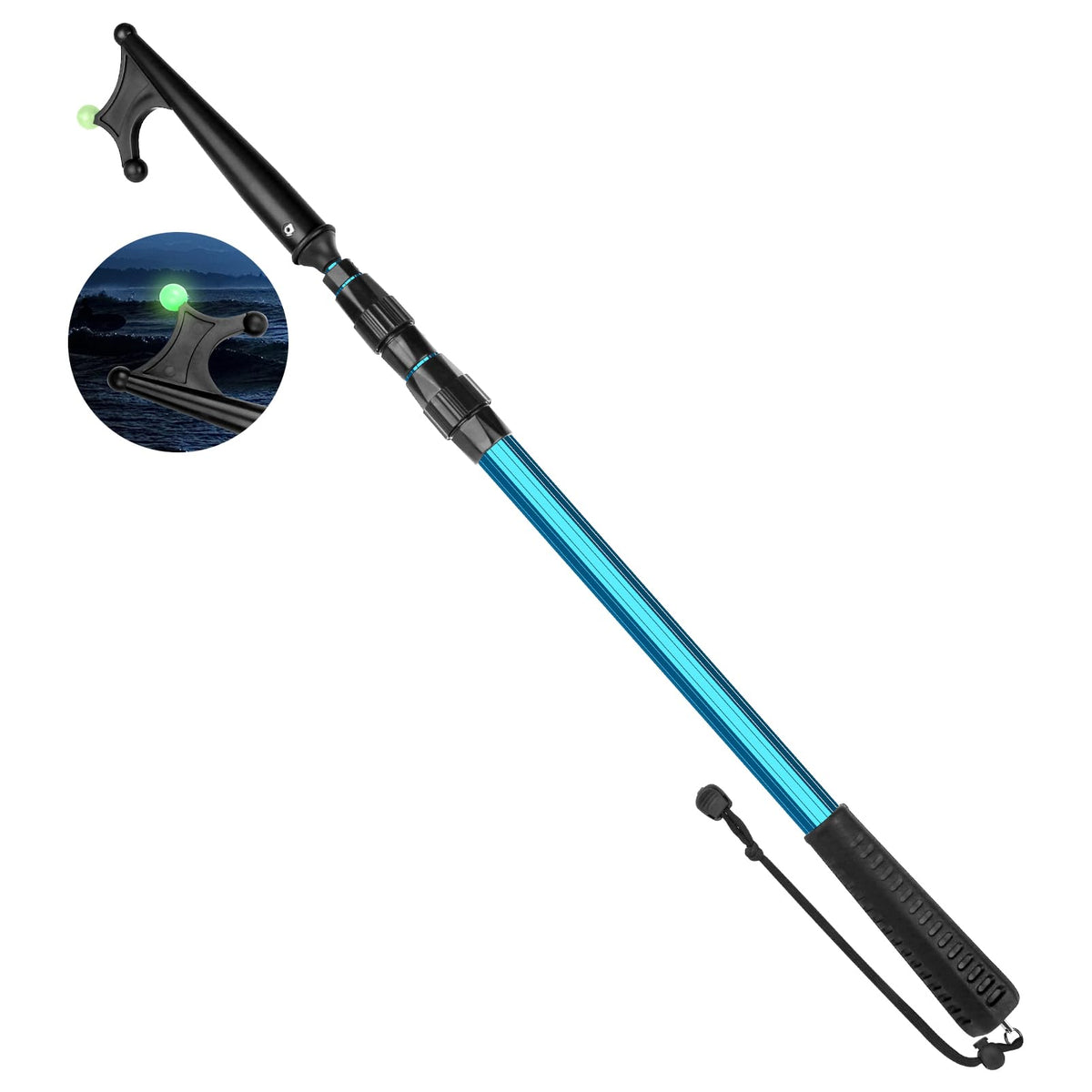 SANLIKE boat hook front view showing compact portable design benefit