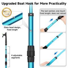 SANLIKE boat hook handle close-up with non-slip grip improving safety