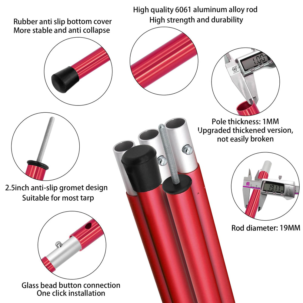 SANLIKE fully extended pole to 75 inches demonstrating height support