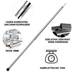 SANLIKE extended pole supporting awning demonstrating stable height benefit