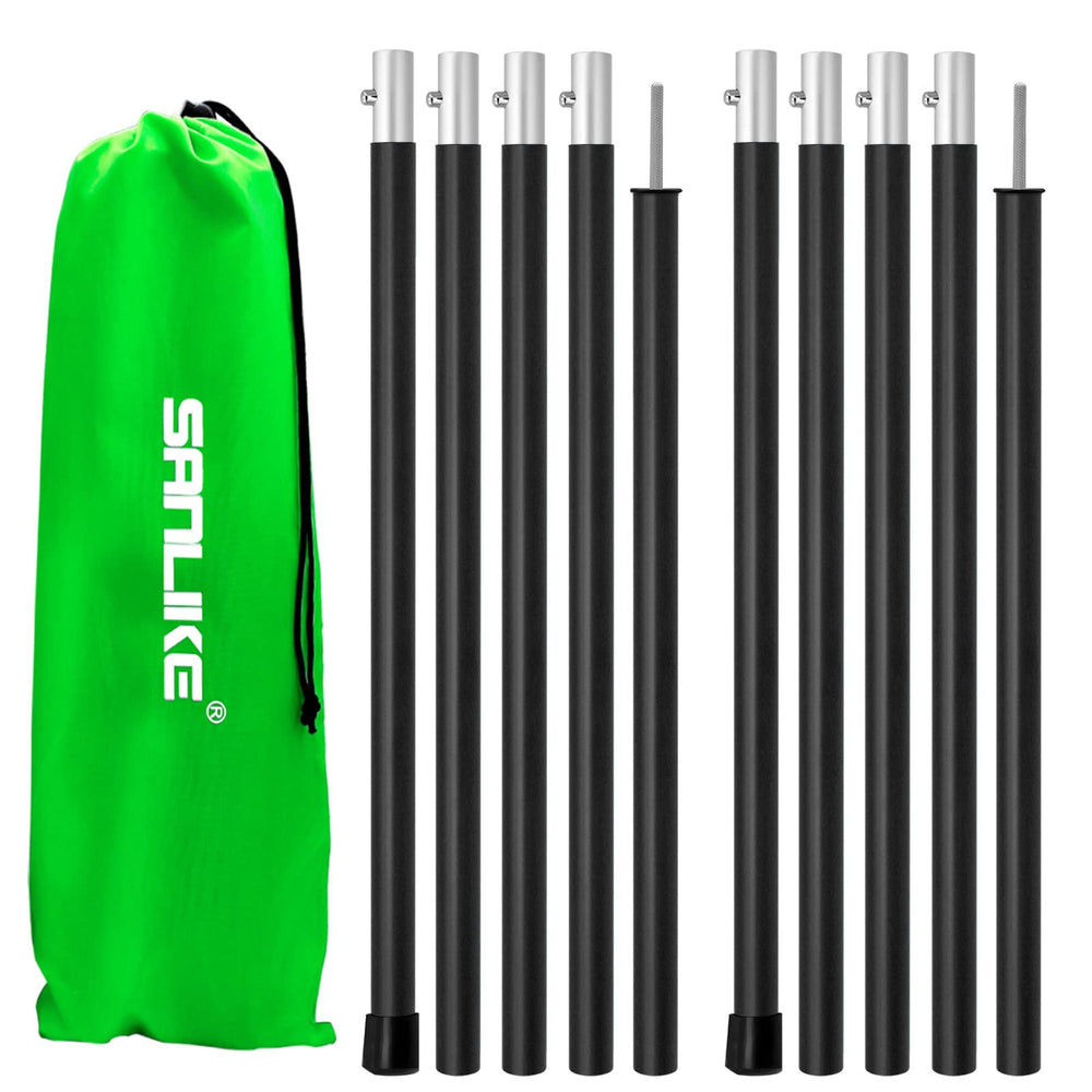 SANLIKE two aluminum poles front view showing length and finish, durable lightweight support