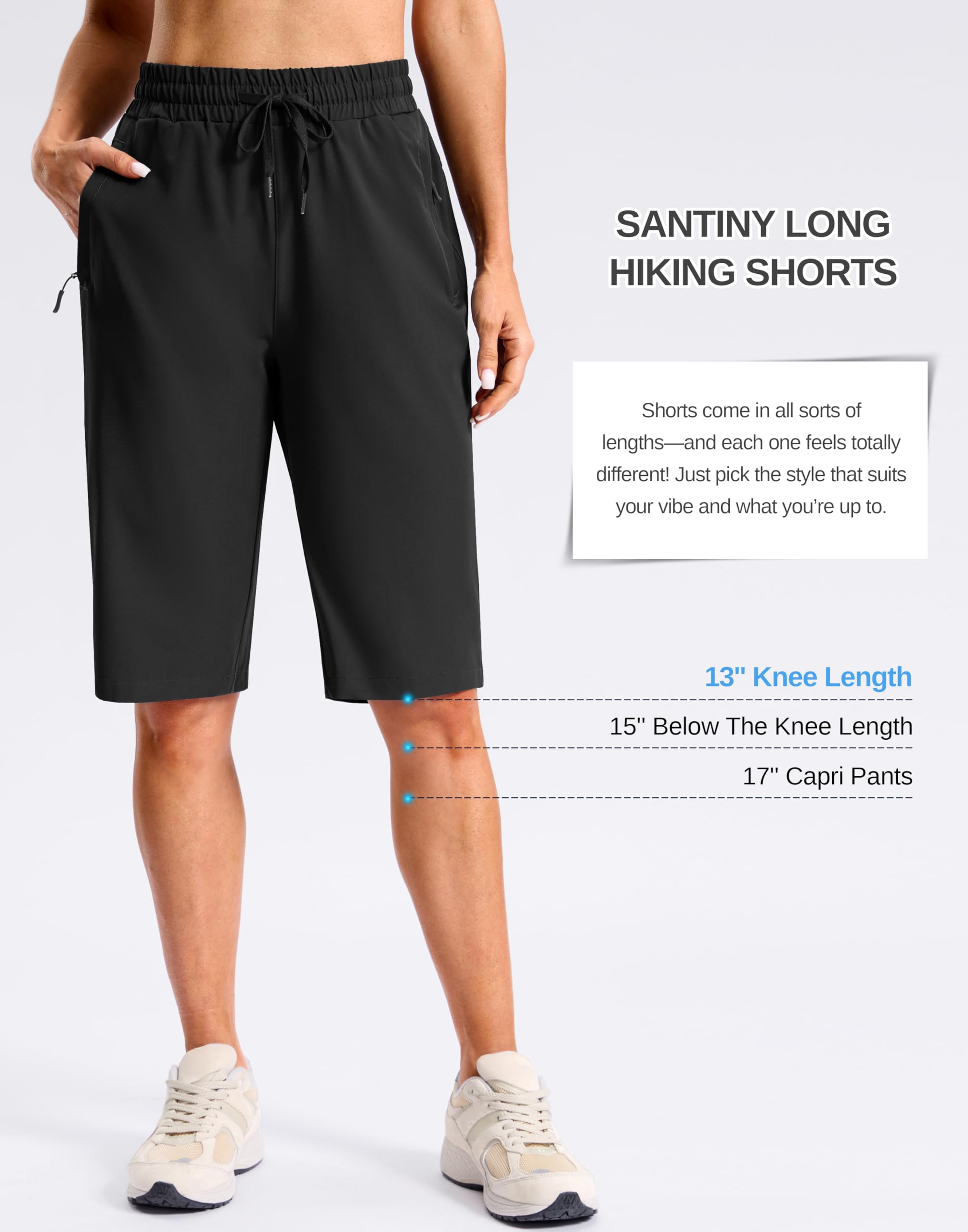 SANTINY zipper pocket detail showing secure closures to keep essentials safe
