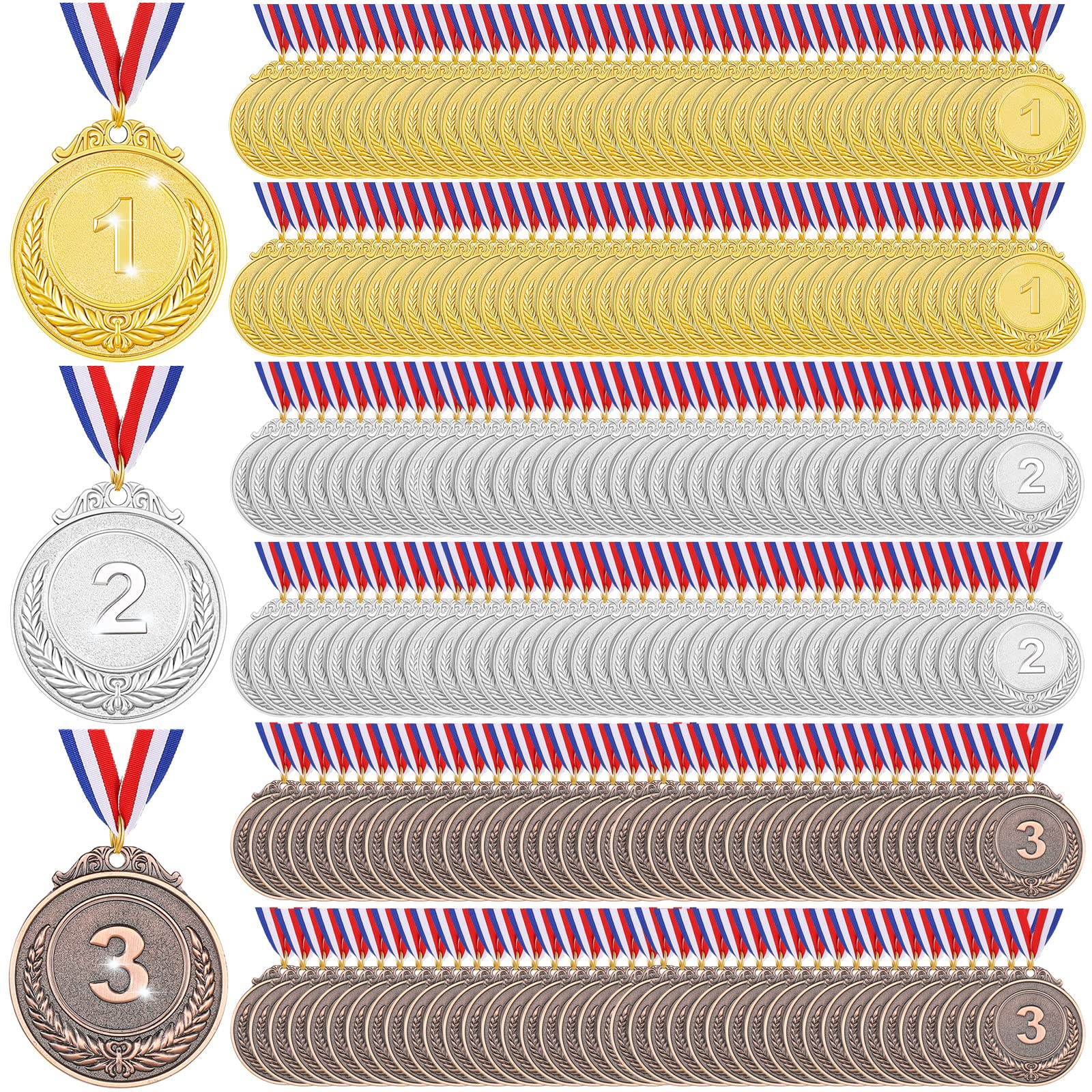 Sasylvia front packaging of 240 medals showing quantity and colors for easy event planning