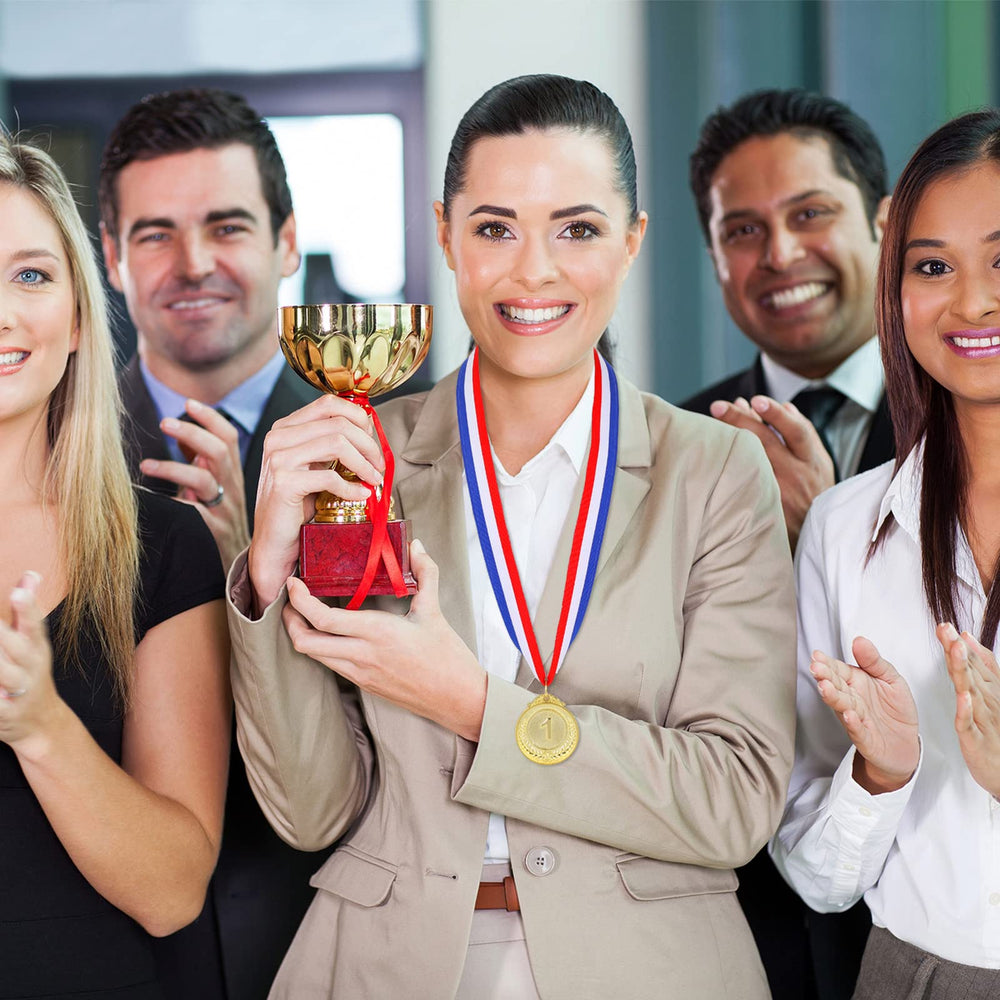 Sasylvia medals with personalized stickers showing easy customization for winners