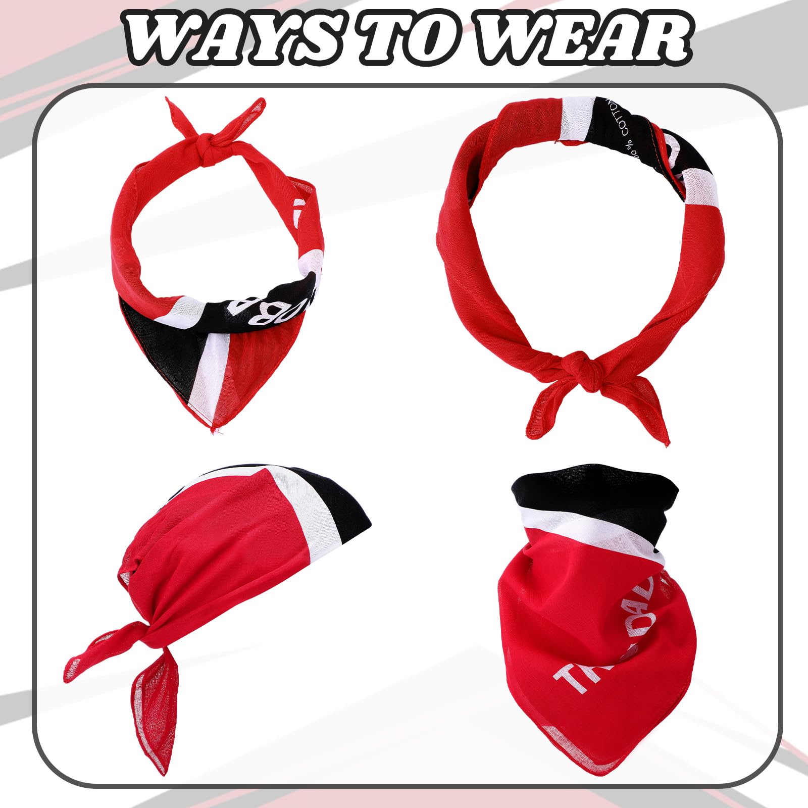 SATINIOR bandana tied as neck scarf, stylish way to show flag pride