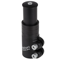 Satori Heads-UP4 front view showing riser installed and ergonomic benefit