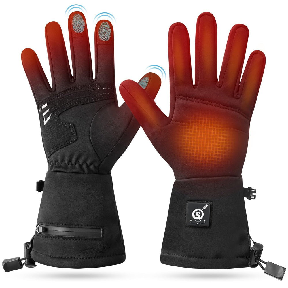 SAVIOR HEAT front view of heated glove liners showing slim profile and long cuff for warmth