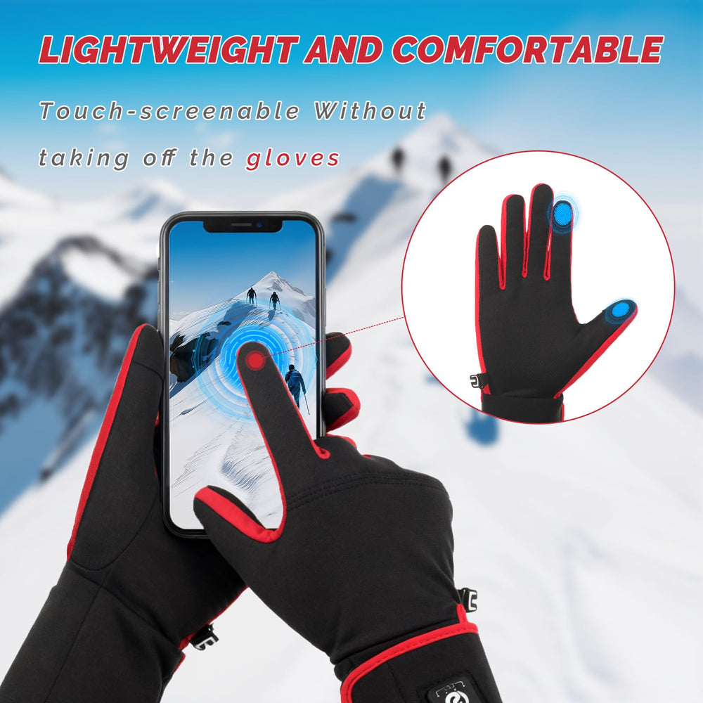 SAVIOR HEAT glove liner in a hand for size comparison, demonstrates slim profile and fit