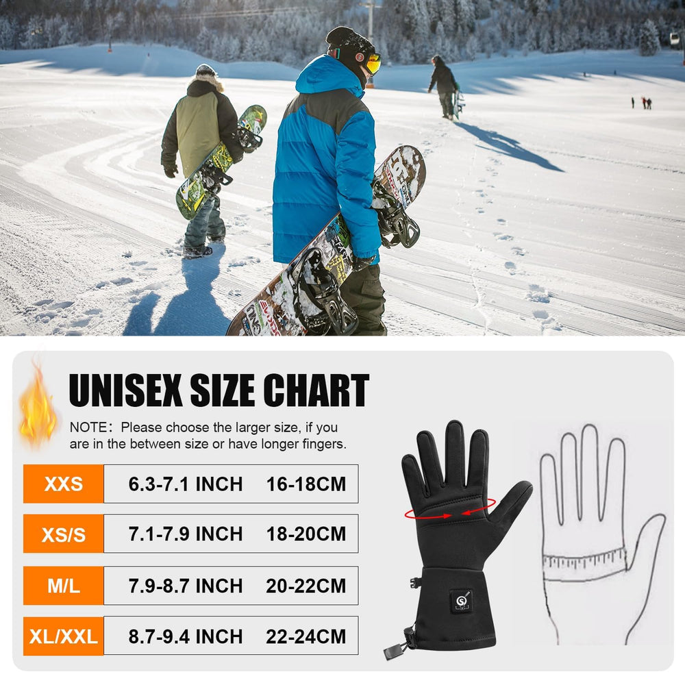 SAVIOR HEAT liners on a hand next to a ruler showing size and fit for choosing correct size