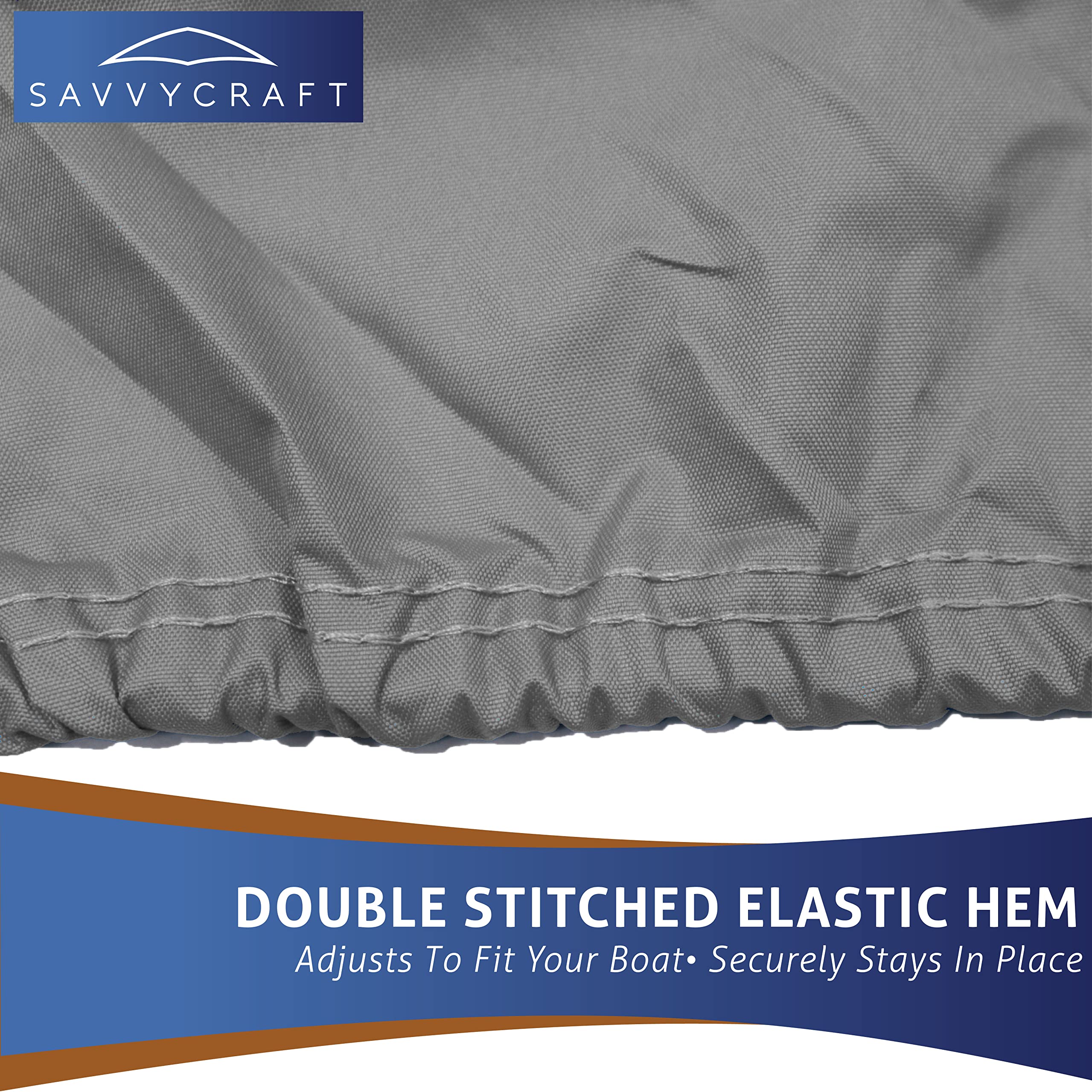 SavvyCraft cover beside ruler showing fit for 22"x33"x32" seats and sizing clarity