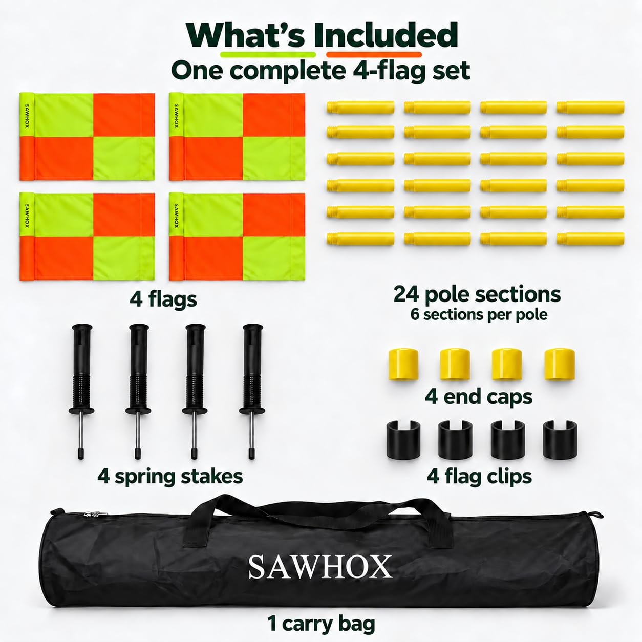 SAWHOX height and scale comparison illustrating adjustable pole segments