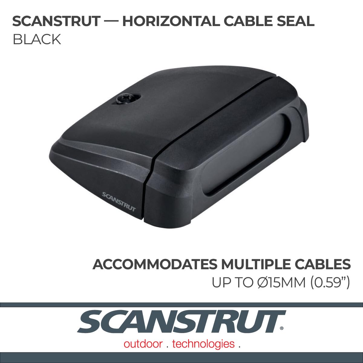 Scanstrut close-up of flexible grommet detail revealing secure, watertight cable grip