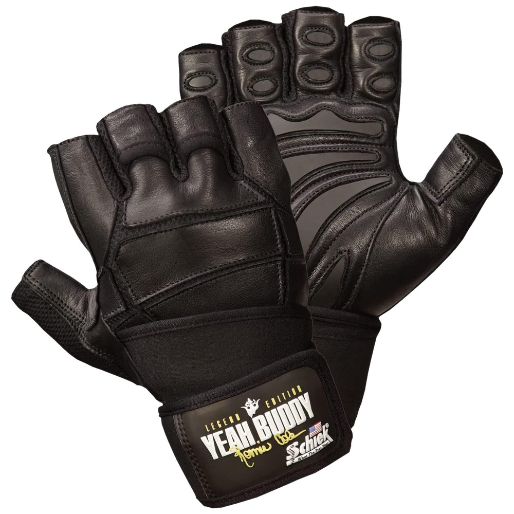 Schiek glove front view showing fit and support benefits