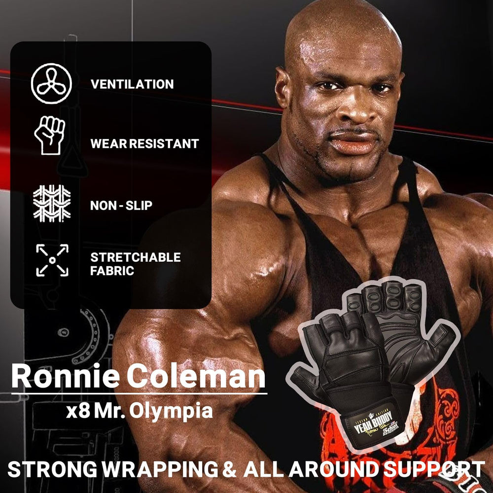 Schiek glove worn during deadlifts showing improved grip and control benefit