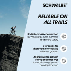 Schwalbe Magic Mary mounted on wheel demonstrating fit and dependable traction
