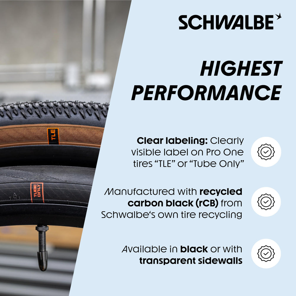 SCHWALBE Pro One mounted on tubeless rim illustrating easy fit and seal