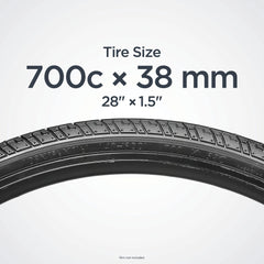Schwinn tire mounted on hybrid bike illustrating improved traction in mixed conditions