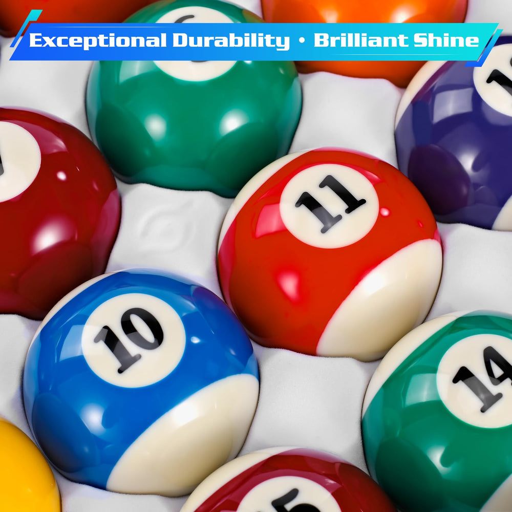 Scpoloco balls racked on green felt during a break demonstrating consistent performance