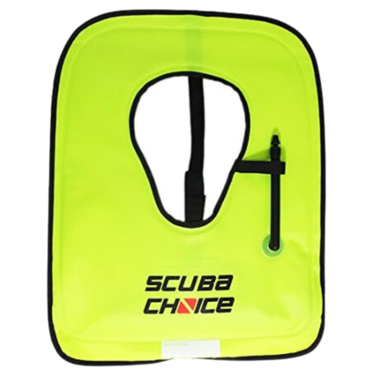 Scuba Choice front view neon yellow vest shows visibility and secure fit