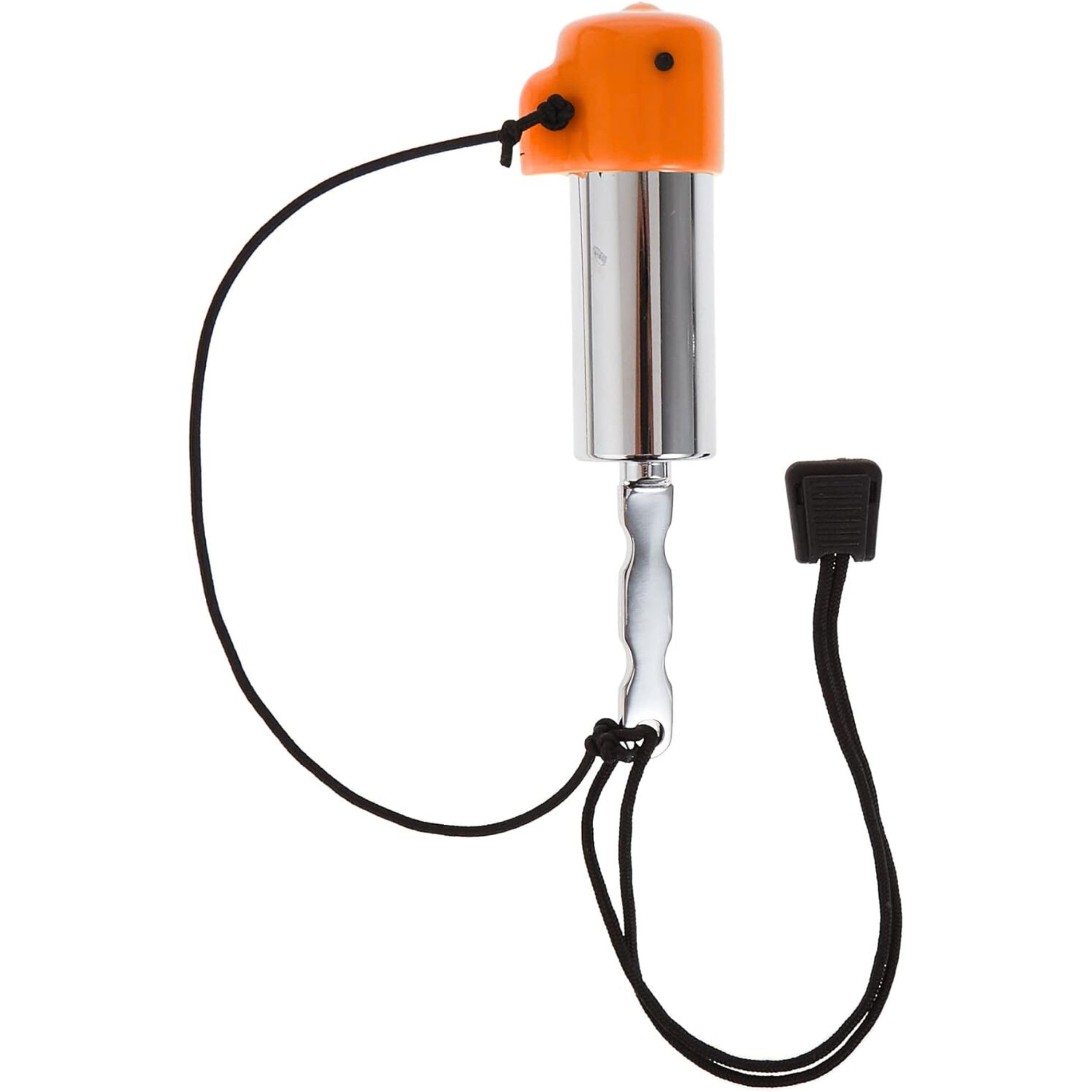 Scuba Choice rattle stick in use underwater helping a diver regain buddy attention