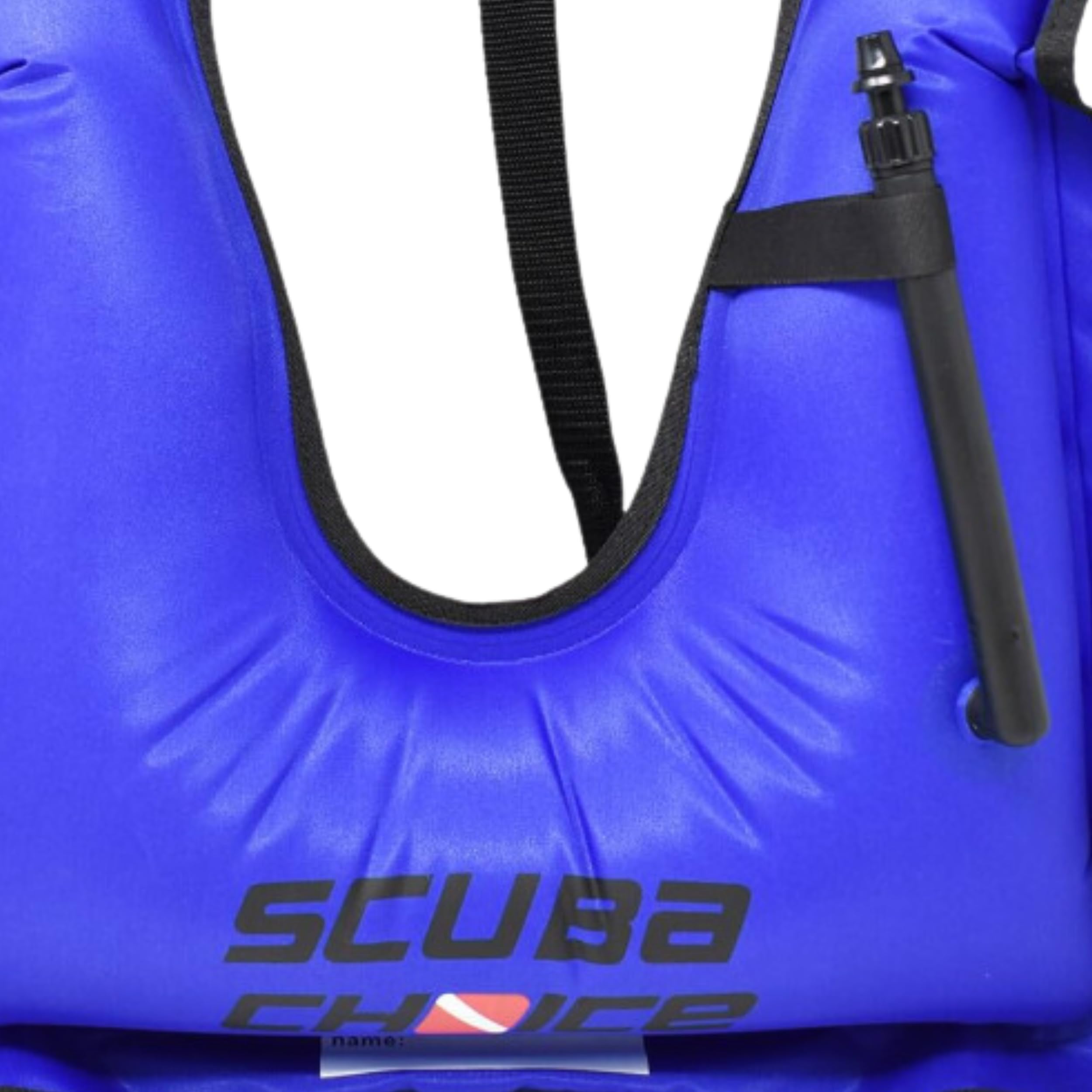 Scuba Choice vest on mannequin illustrating XL size and fit benefit