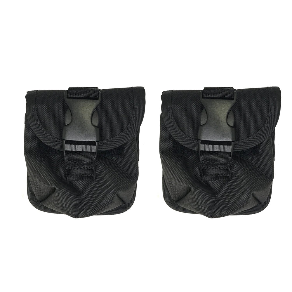 Scuba Choice front view of black weight pouch showing compact profile and secure fit
