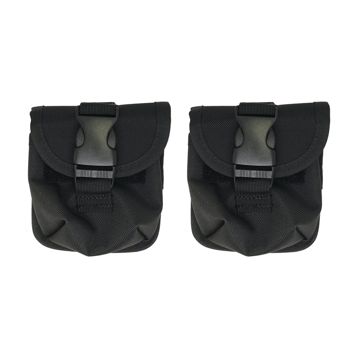 Scuba Choice front view of black weight pouch showing compact profile and secure fit