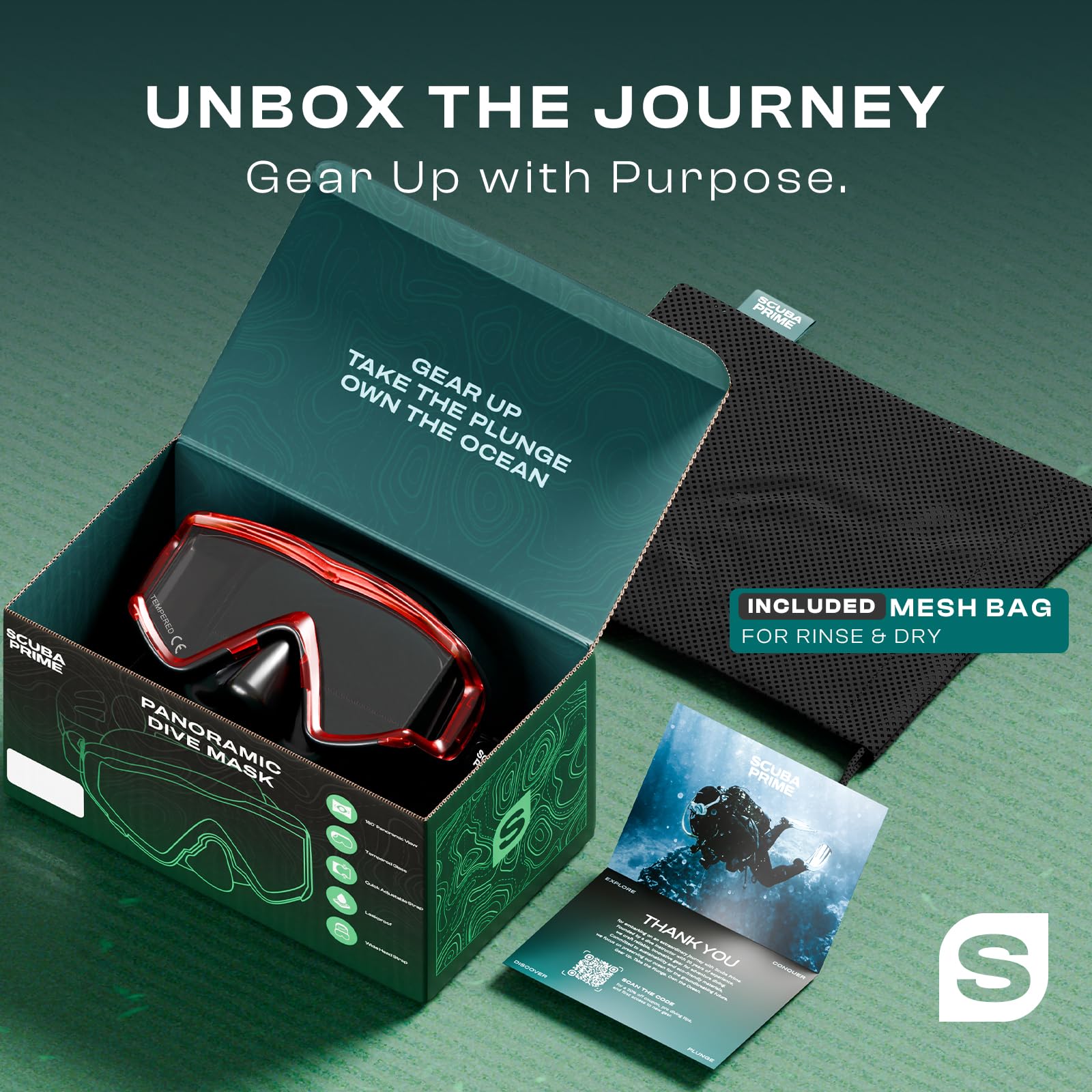 Scuba Prime Pano 3 in packaging showing included components and ready-to-gift benefit