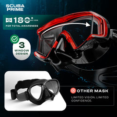 Scuba Prime Pano 3 side profile highlighting quick-adjust buckles for a secure fit