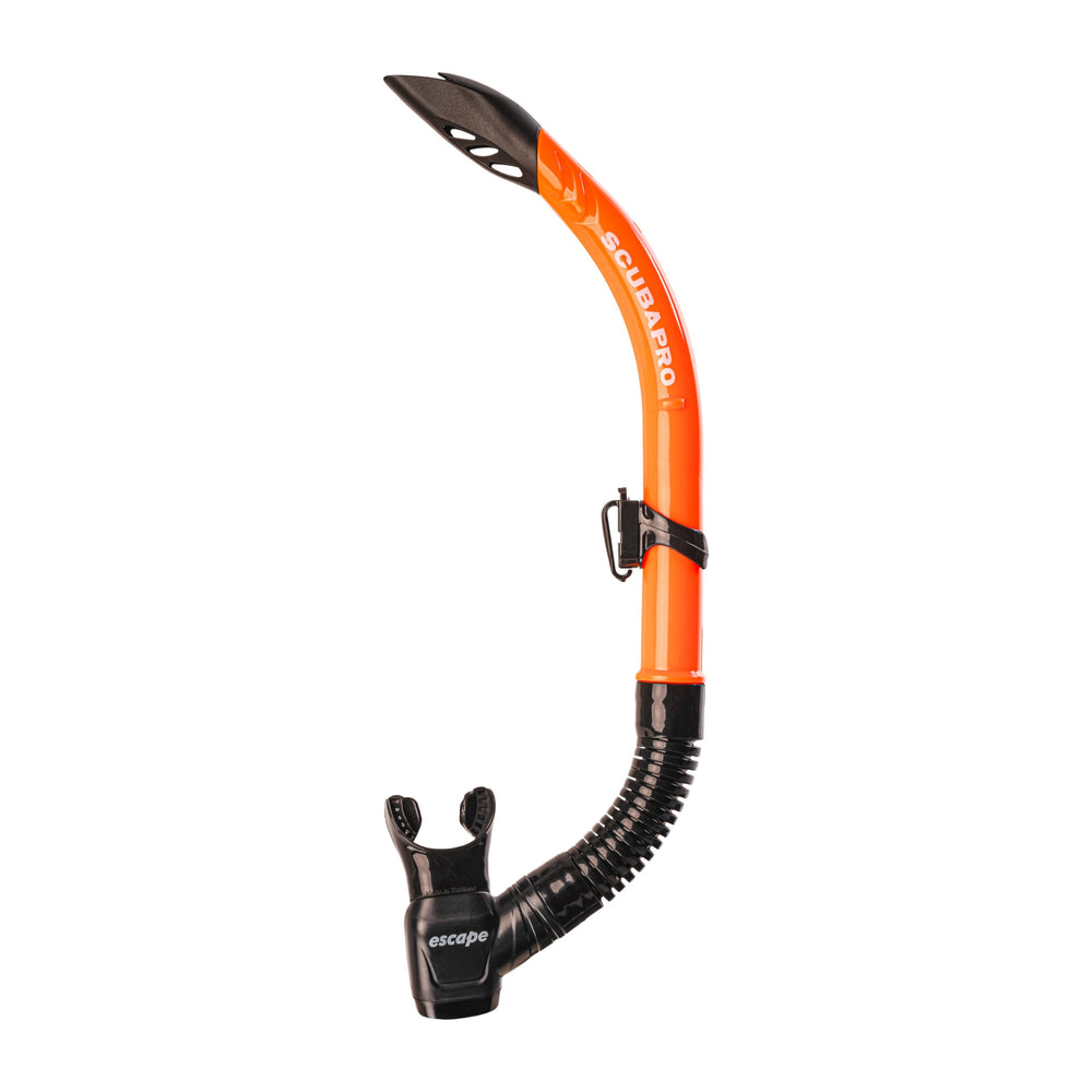 SCUBAPRO Escape front view showing full snorkel and bright orange splashguard benefit visibility