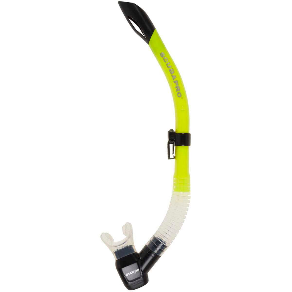 SCUBAPRO Escape snorkel mouthpiece close-up highlighting ergonomic comfort and quick purge access