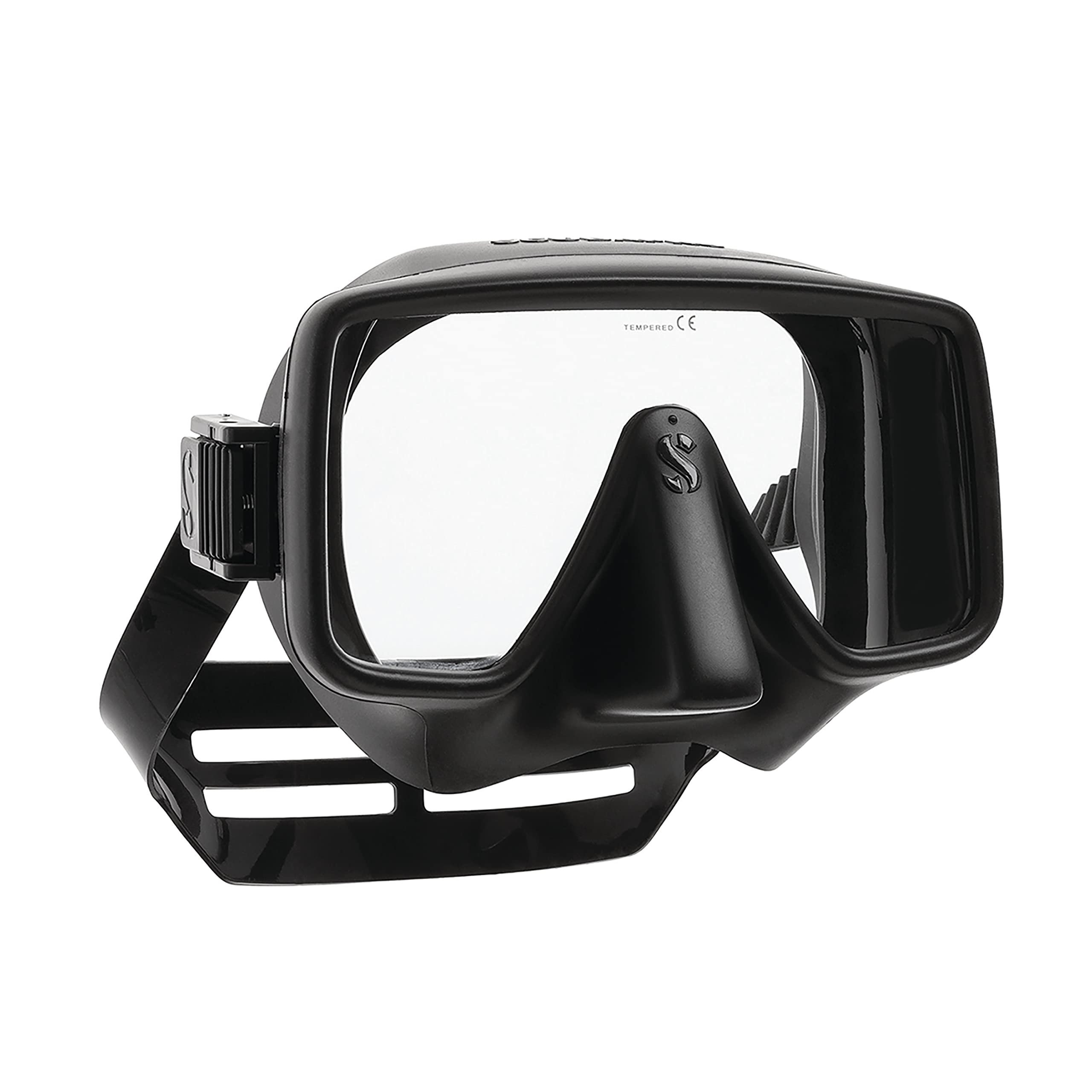 SCUBAPRO Frameless Gorilla mask front view showing extra-large lens and clearer sightlines