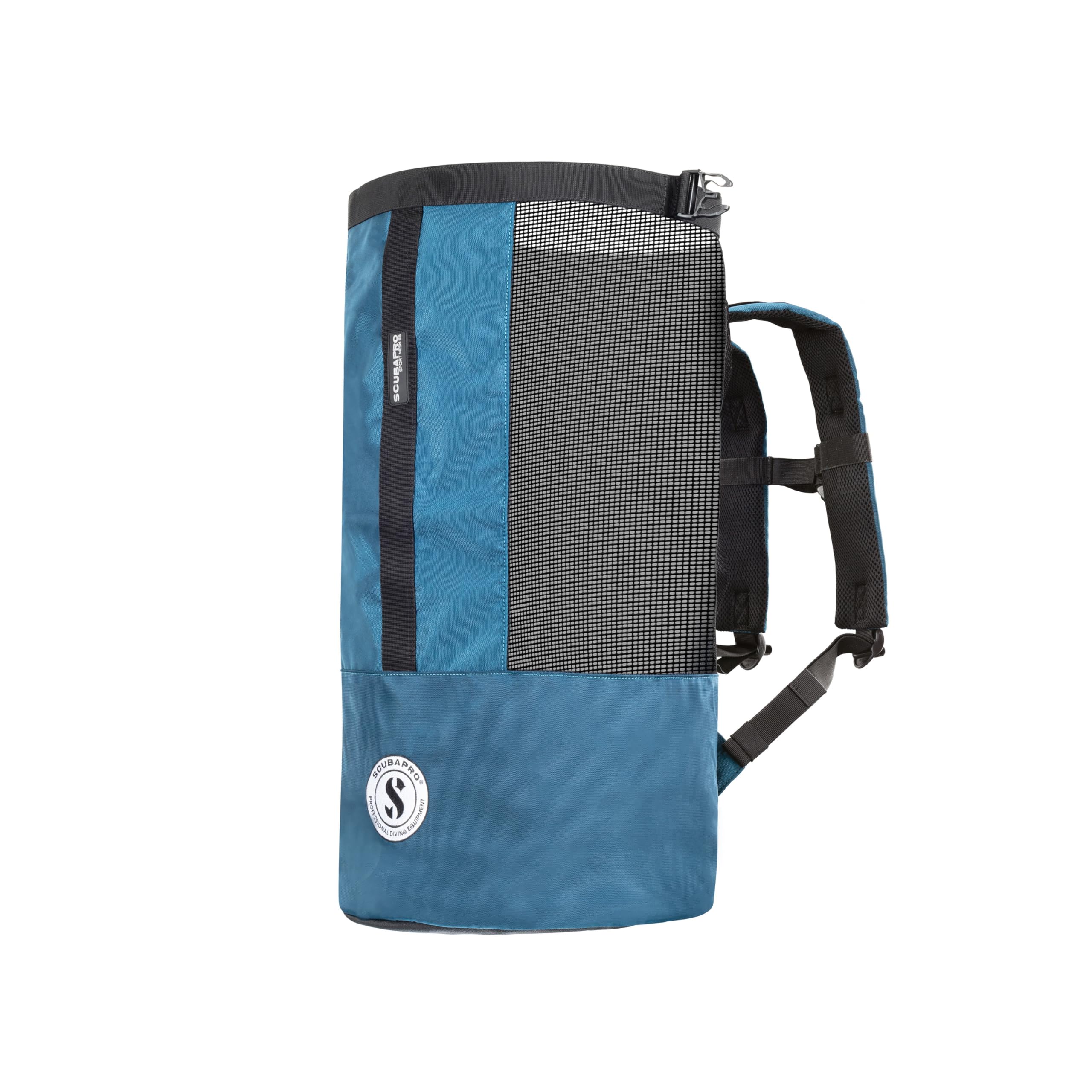 SCUBAPRO front view of Sport 65 denim blue bag showing roomy capacity