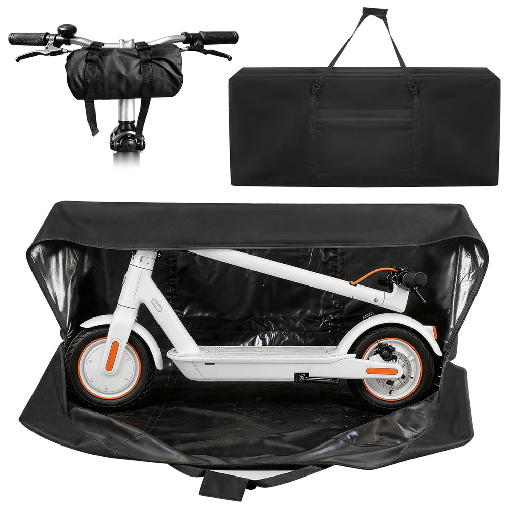 SCULPRIV front view of closed scooter bag showing protective coverage and easy transport