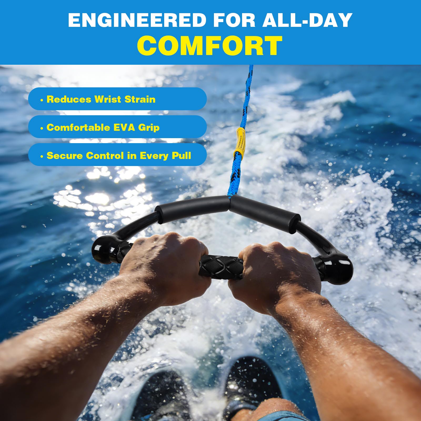 SCYONBARCO EVA floaters on rope keeping it buoyant and easy to spot