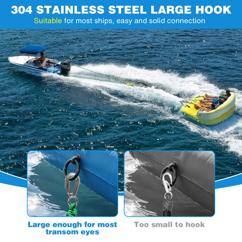 SCYONBARCO tow rope floating on water showing floatable design benefit