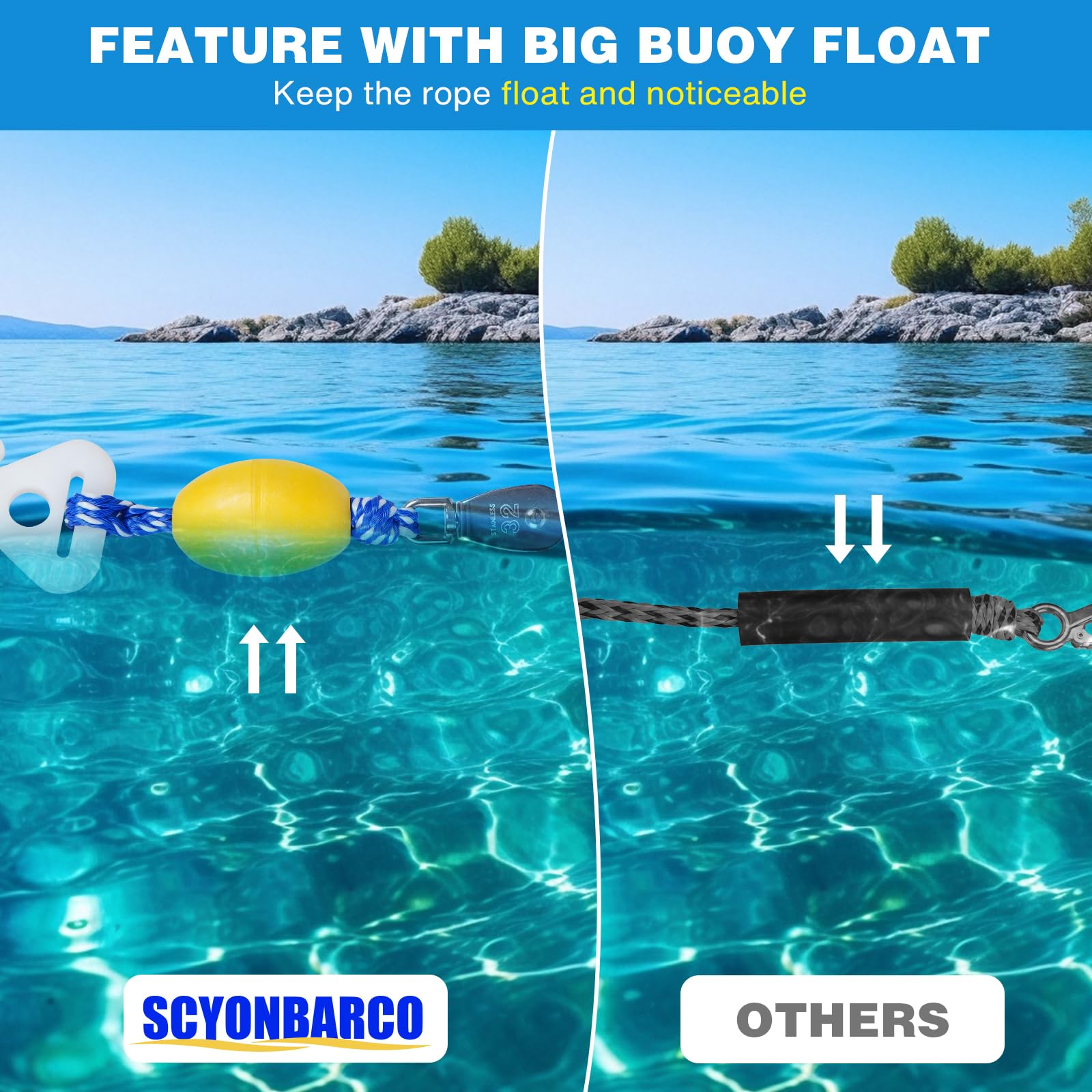 SCYONBARCO boat towing a tube with riders illustrating stable smooth pulls