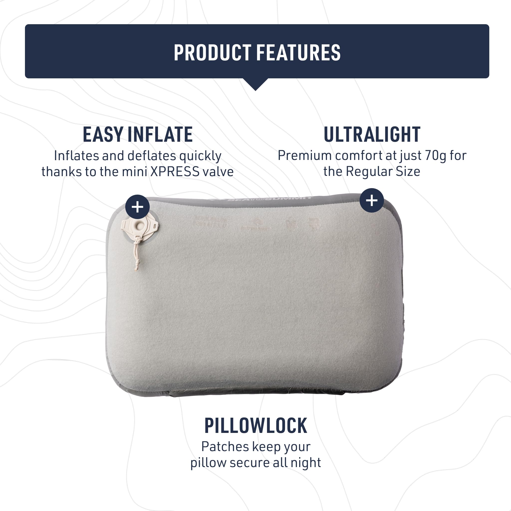 Sea to Summit fabric and insulation detail showing soft layer for warmth and quiet comfort