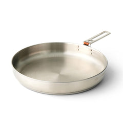 Sea to Summit Detour pan front view showing 10-inch stainless steel cooking surface and rim for reliable meals